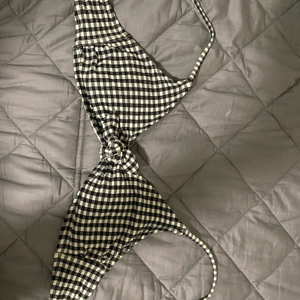 checkered women’s bikini top